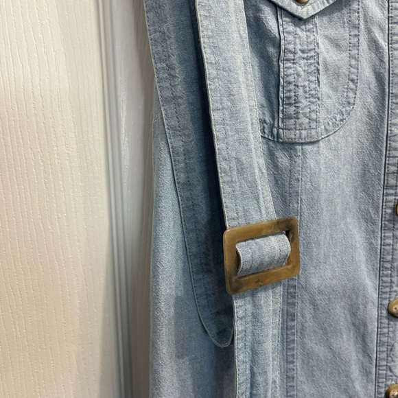 49-Croft & Barrow Blue Denim Sleeveless Midi Button Down Dress Sz 8 Cottagecore - Picture 12 of 13